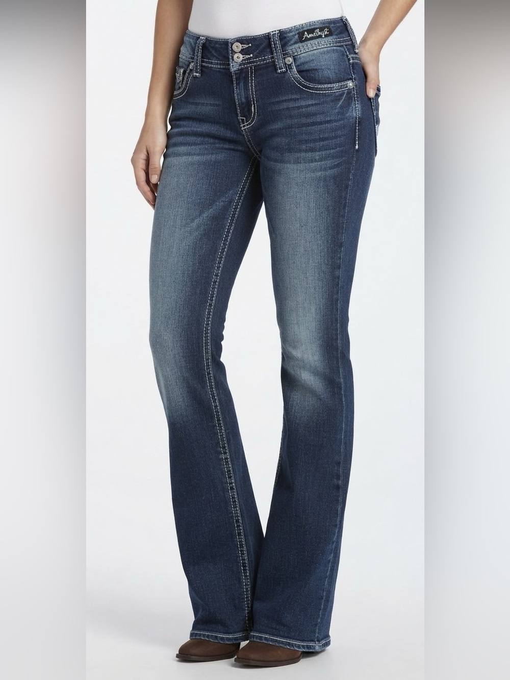 Amethyst Jeans Women's Boot Cut Dark Blue Jeans Size 18